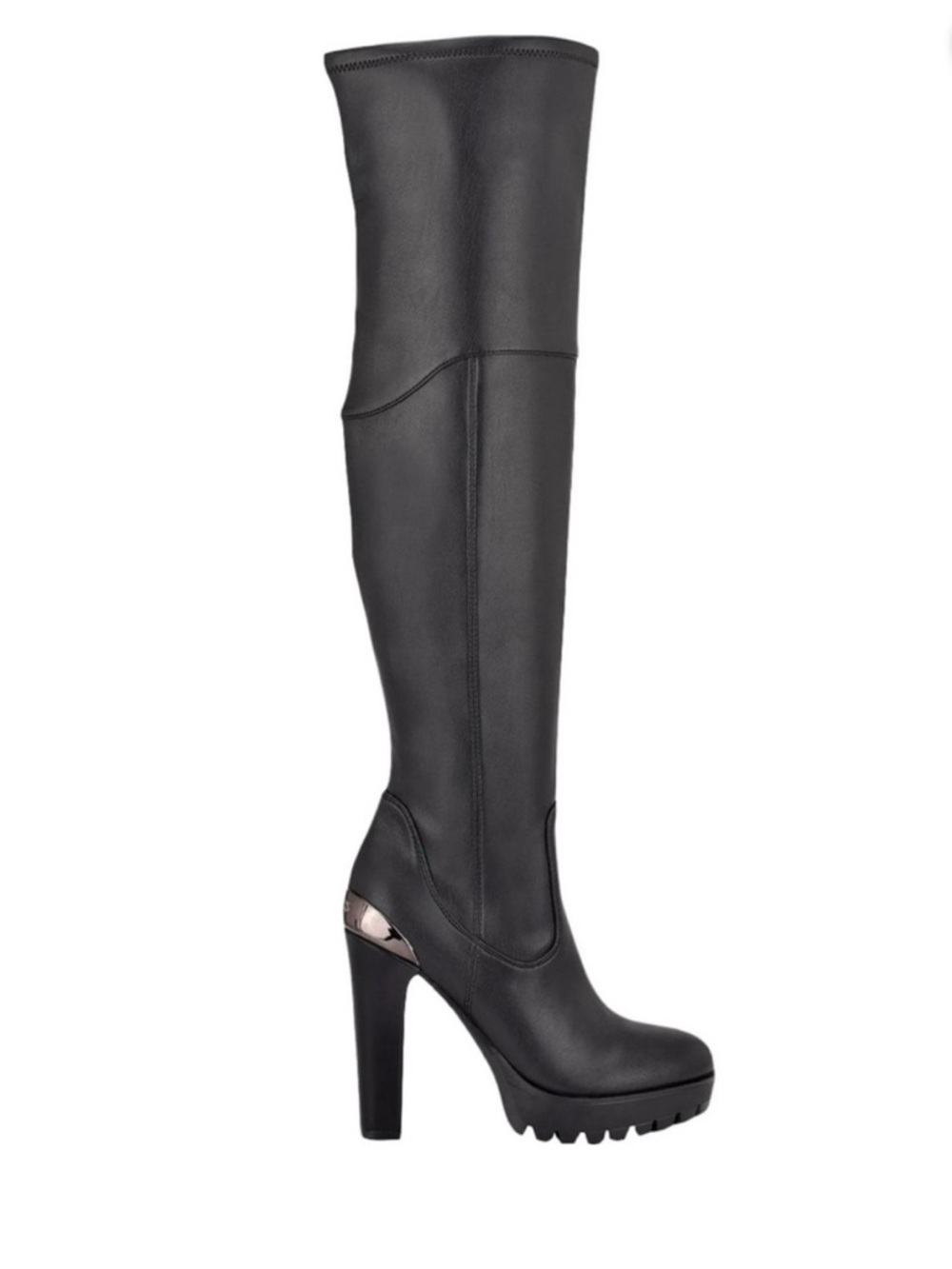 Guess Womens Taylin Faux Leather
Lugged Sole Thigh-High Boots
